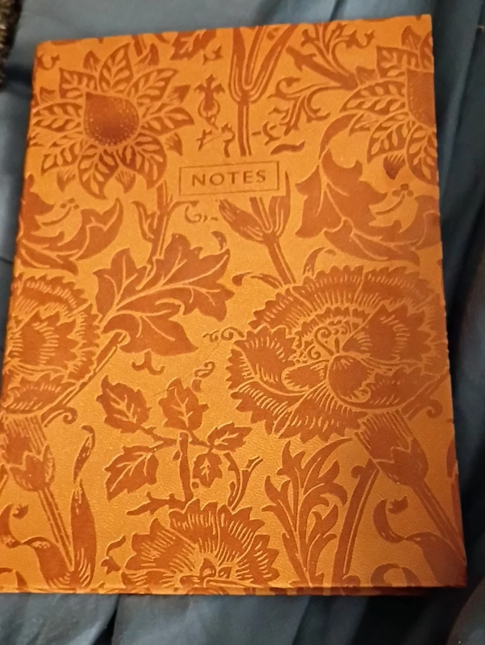 William Morris Faux Leather Floral Pattern Notebook with Matching Floral Pen